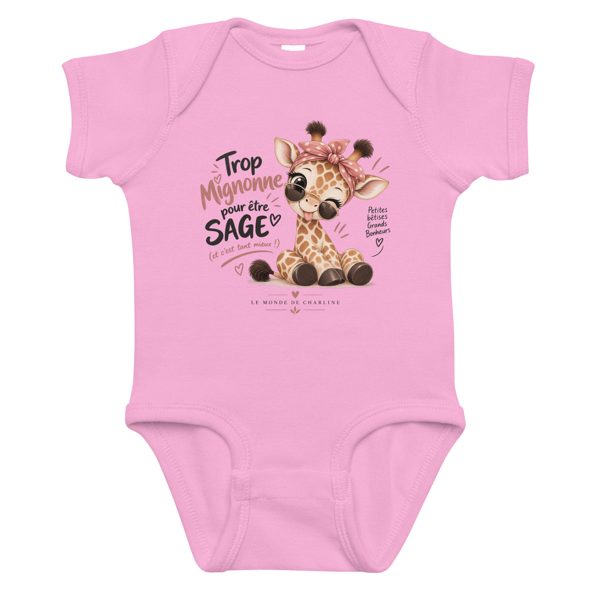 Body bébé LMC rose – Le Monde de Charline
