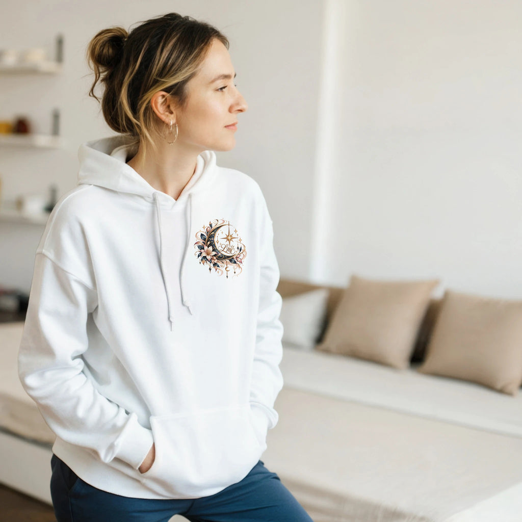 Sweat à capuche unisexe LMC Lune fleurie – Le Monde de Charline