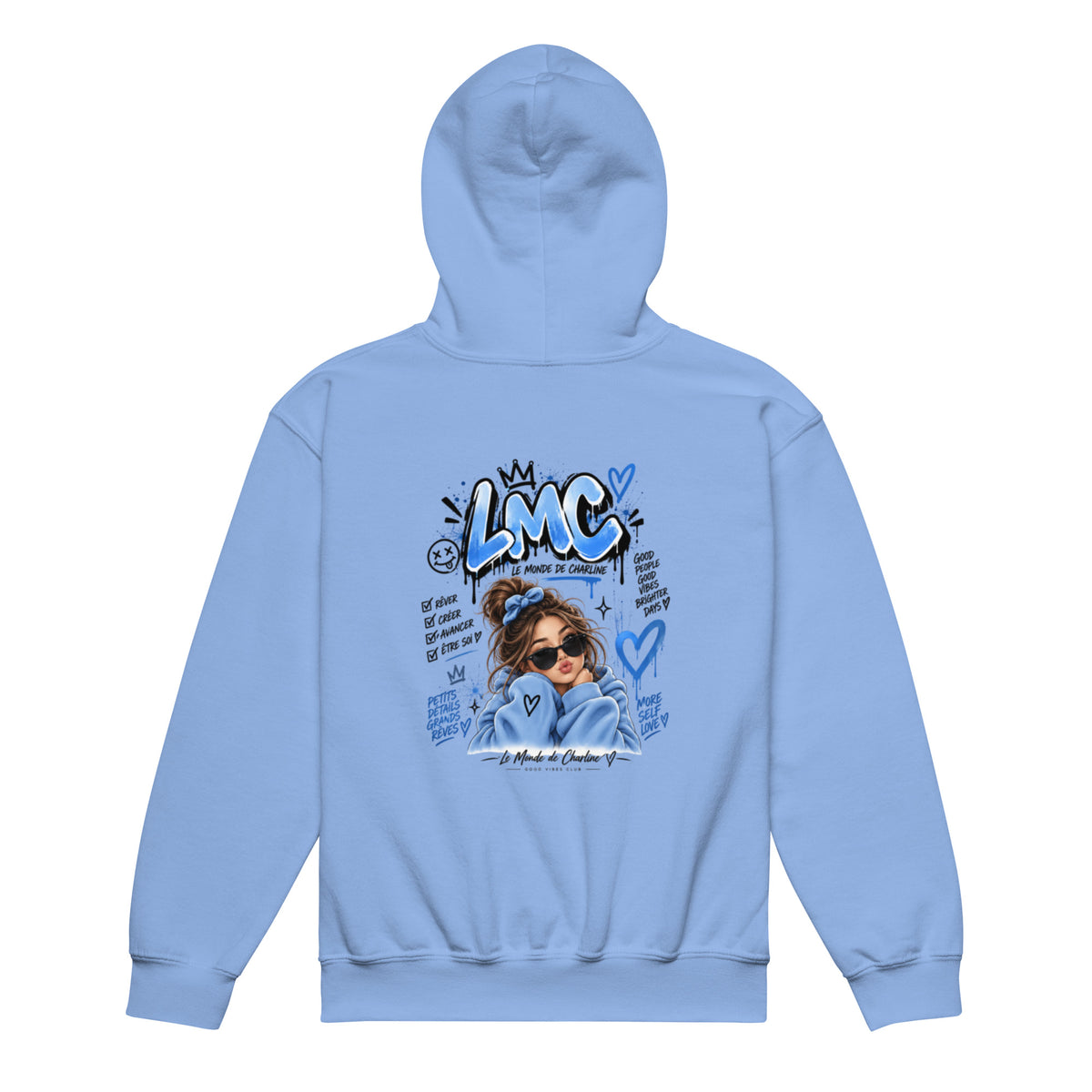 Sweat à capuche enfant LMC bleu – Le Monde de Charline