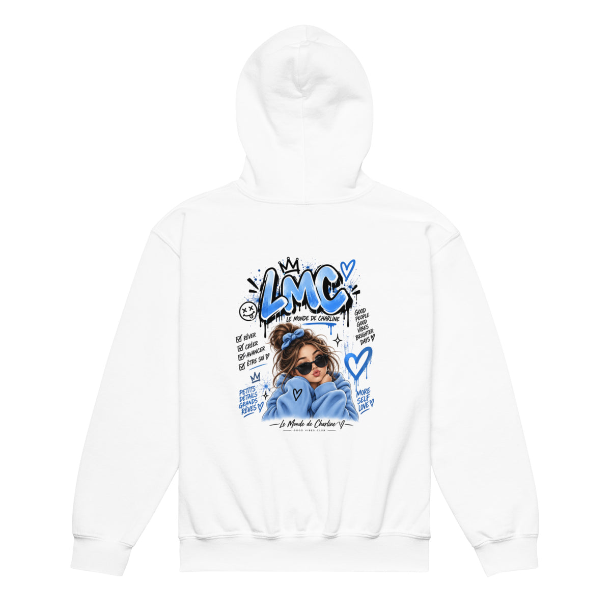 Sweat à capuche enfant LMC blanc – Le Monde de Charline